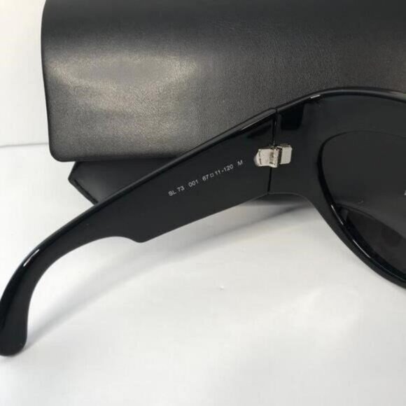 💯 - New Authentic SAINT LAURENT SL73 OVERSIZED BLACK SUNGLASSES - Picture 9 of 13